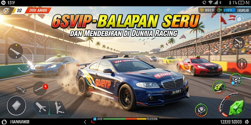 Screenshot 6SVIP menampilkan aksi balapan yang mendebarkan di lintasan.