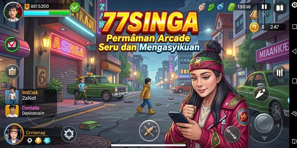 Screenshot gameplay 77SINGA menampilkan aksi seru dalam permainan arcade.