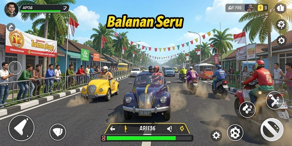 Tampilan seru gameplay balapan di API36.