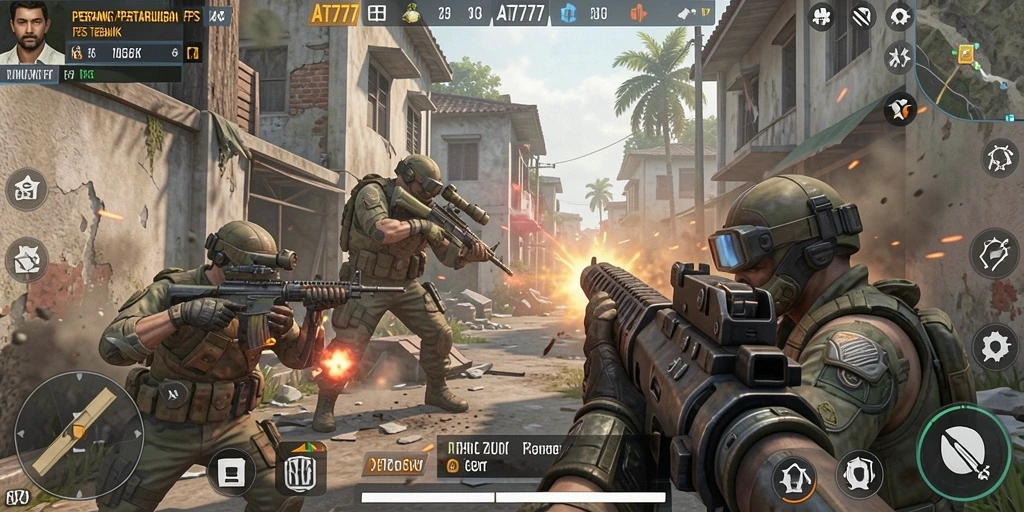 Screenshot menunjukkan aksi seru saat bermain AT777 dengan grafis FPS yang menakjubkan.