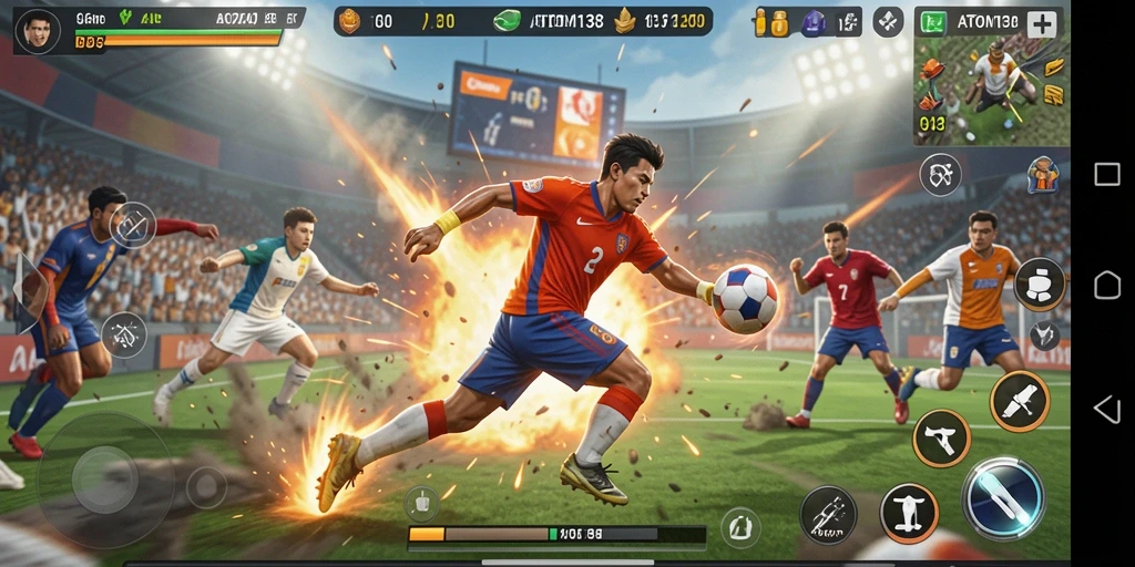 Tampilan gameplay ATOM138 yang seru dan menantang di berbagai cabang olahraga.