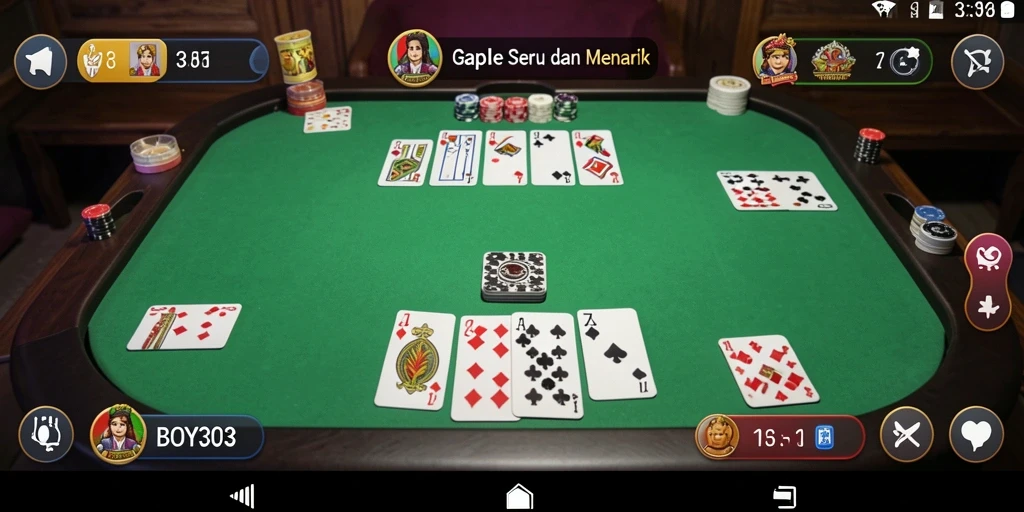 Screenshot gameplay BOY303 dengan suasana Gaple yang seru.