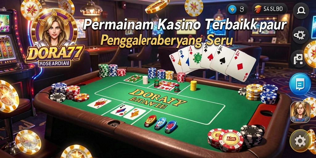 Tampilan utama gameplay DORA77 dengan berbagai permainan Kasino.