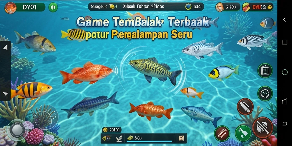 Tangkapan layar menampilkan aksi seru gameplay Tembak Ikan.
