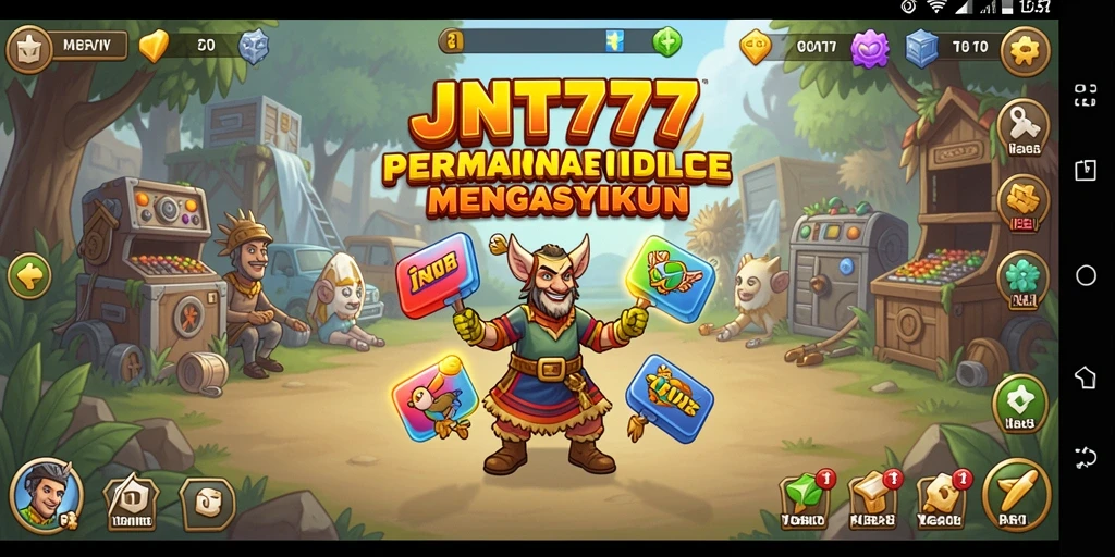 Tampilan menarik dari gameplay JNT777 yang santai dan menyenangkan.