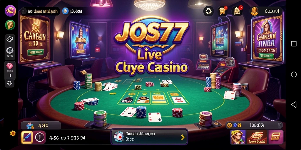 Tampilan gameplay Live Casino yang mengasyikkan dan interaktif di JOS77.