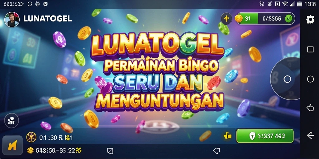 Tampilan gameplay seru LUNATOGEL dengan suasana Bingo yang menarik.