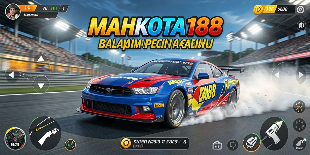 Tampilan gameplay seru dalam balapan kecepatan tinggi di MAHKOTA188.