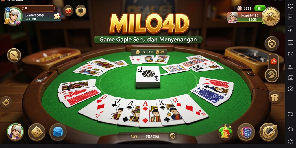 Tampilan gameplay Gaple di MILO4D yang seru dan interaktif.