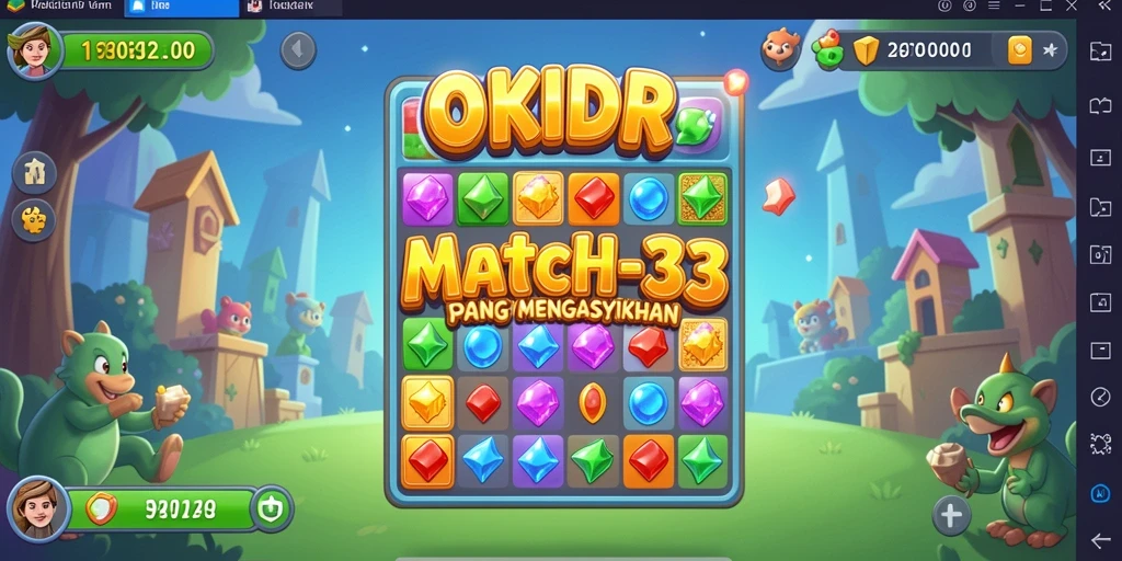 Tampilan gameplay OKIDR dengan kombinasi elemen warna-warni.