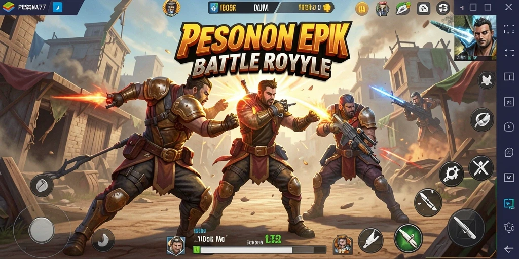 Tampilan gameplay PESONA77 dengan aksi Battle Royale yang mendebarkan.