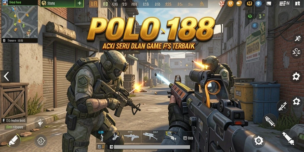 Tampilan seru gameplay POLO188 dalam pertempuran FPS.