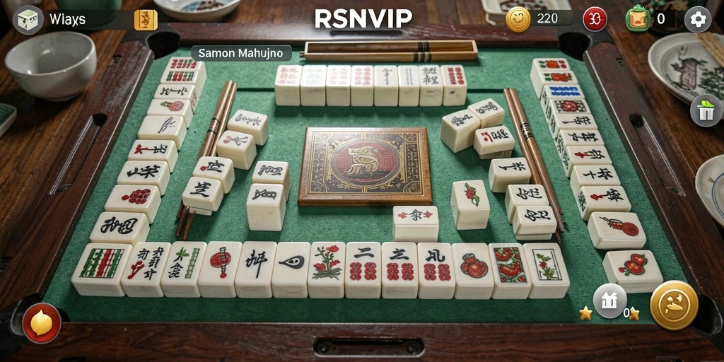 Tampilan gameplay RSNVIP yang seru dan penuh tantangan Mahjong.