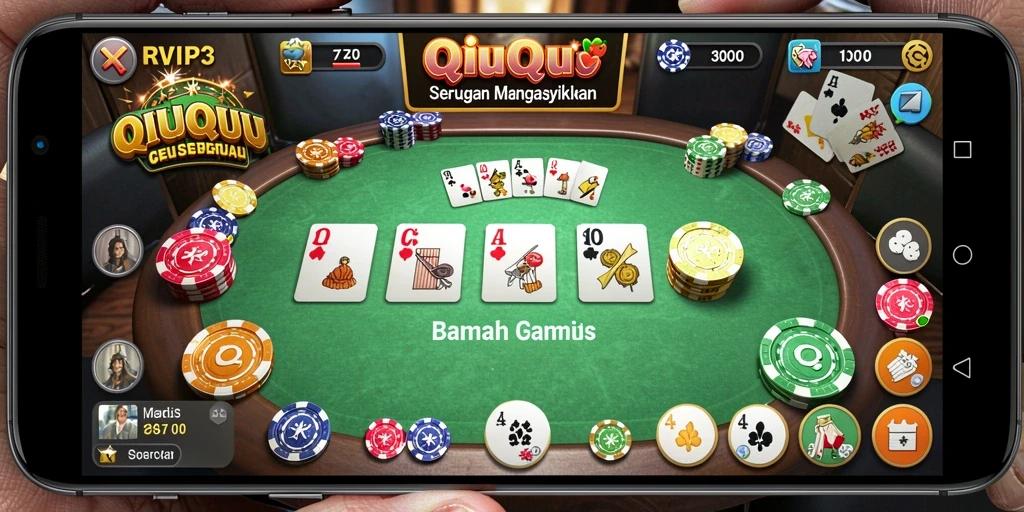 Screenshot utama RVIP3 menampilkan gameplay seru QiuQiu.