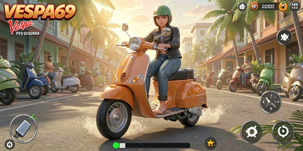 Tampilan gameplay VESPA69 yang menarik dan penuh petualangan.