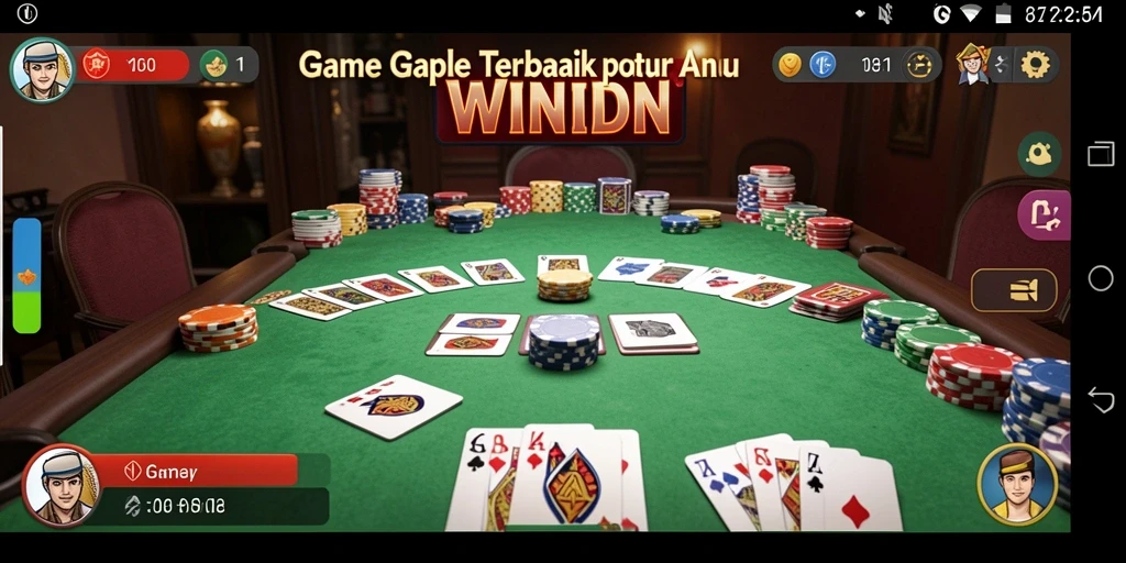 Gameplay seru dari WINIDN yang menggambarkan permainan Gaple.